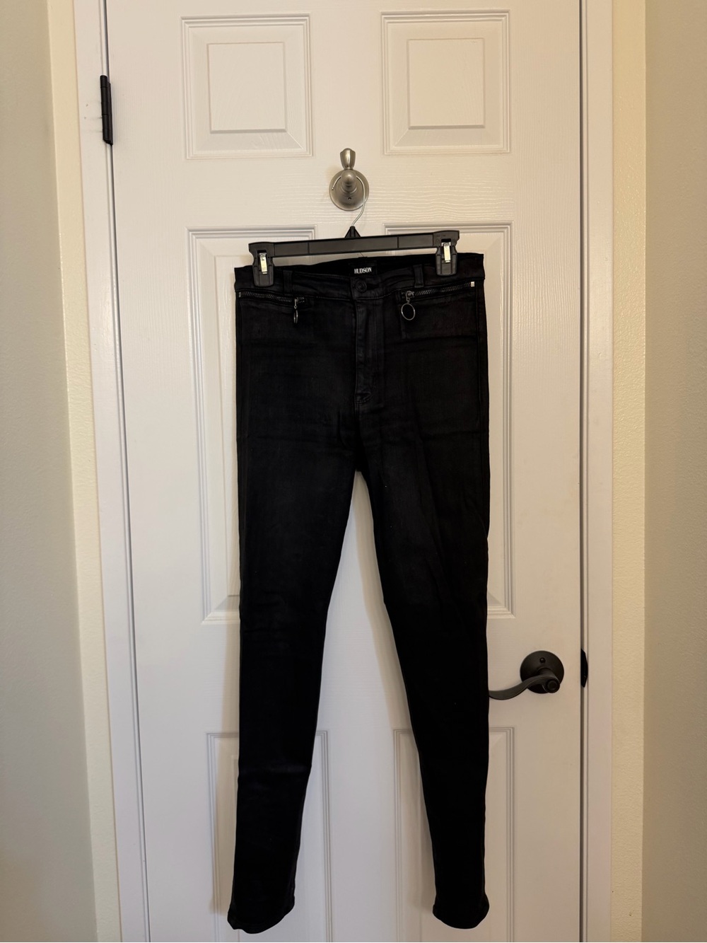 Hudson Jeans Black Denim Waistband Detail